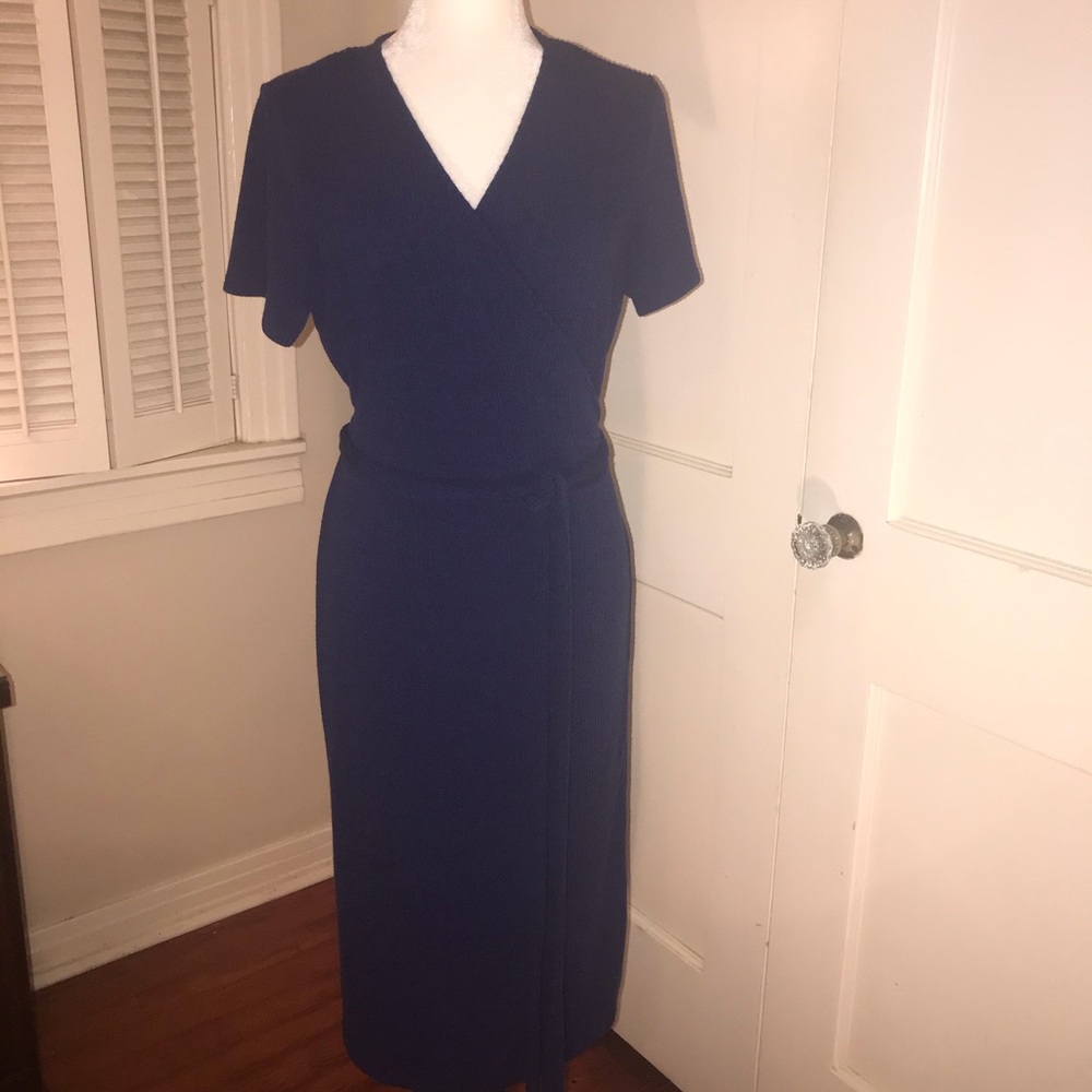 Gap deep blue wrap dress XL